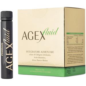 BIONATIVA Agex Fluid Pharcos | Integratore Antirughe Collagene Verisol e Acido Ialuronico | 15 Flaconcini 25ml