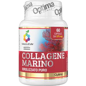 OPTIMA Collagene Marino Idrolizzato Puro | Integratore Pelle Articolazioni Ossa Optima Colours of Life | 60 Capsule