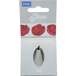 PME JEM - Bocchetta Decorativa Petalo in Acciaio Inox per Sac à Poche, Grande, n. 116