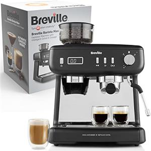 Breville Barista Max+ Macchina per caffè espresso, latte e cappuccino, Macinatura e dosaggio intelligenti, Timer di estrazione di precisione, Montalatte integrato, Pompa italiana da 15 bar