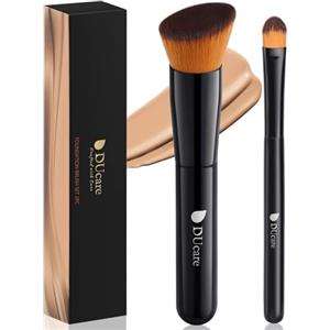 DUcare Pennello per fondotinta e pennello per correttore 2 pezzi -Pennello Fondotinta Liquido Trucco Cipria Pennello Kabuki professionale Perfetto Per Foundation, Polvere
