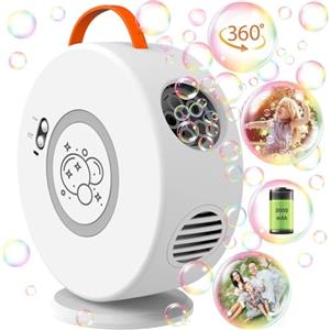 Weilim Macchina per Bolle per Bambini Soffiatore di Bolle Automatico per i più Piccoli Ricaricabile a Batteria Portatile Bolla Maker Ragazzini Ragazze Bolla Giocattolo Elettrico Ruotato di 90°/360°