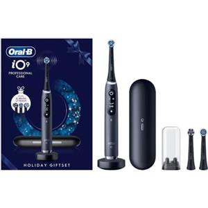 Oral-B iO Series 9 Spazzolino da denti elettrico, 2 testine di ricambio, 7 modalità di pulizia per la cura dei denti, analisi 3D, display a colori e custodia da viaggio, progettato da marrone, nero
