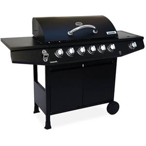 Alice's Garden Alice' s Garden - Barbecue Gas - Treville - Barbecue 6 bruciatori + 1 fuoco laterale nero, con termometro