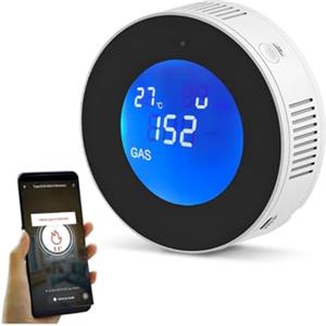 Generico Rilevatore Gas GPL WiFi EN 50194, Sensore C3H8 Propano con Display LEL e Allarme Sonoro 85dB, Controllo Remoto App Smart Life, Installazione a Parete