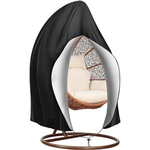 Emwel Copertura per sedia sospesa con cerniera, 190 x 115 cm, resistente, impermeabile, antivento, resistente, protezione per mobili da giardino