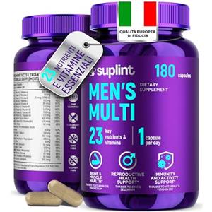 SUPLINT Multivitaminico Uomo Alta Potenza - Complesso Completo A-Z di Vitamine, Minerali e Integratori - 60 Capsule per 60 Giorni - Energia, Immunità e Salute - Integratore Multivitaminico