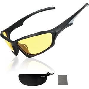 ARAS Occhiali Guida Notturna Polarizzati Occhiali da Sole Lenti Gialle per Uomo Donna Guida Antiriflesso Night Vision Goggles