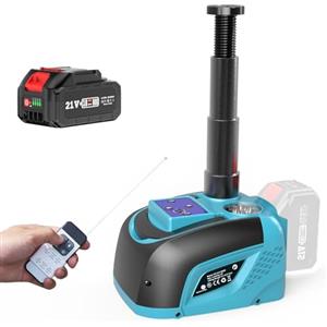 Seesii Cric elettrico 5T 3T con batteria, 21 V, set di cric idraulico con batteria da 4,0 Ah e caricabatterie, kit di sostituzione wireless per auto, SUV, MPV e pickup (altezza di sollevamento 15,5