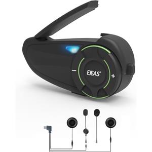 EJEAS Q8 Mesh 3.0 Sistema di Comunicazione Interfono Moto, Interfono Casco Moto Bluetooth 5.1 con Riduzione del Rumore CVC e Condivisione di Musica per 6 Motociclista (Confezione da 1)