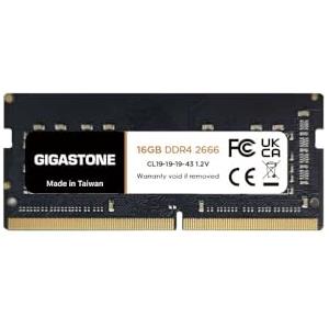 Gigastone 【DDR4 RAM Solo Notebook】GIGASTONE 16GB DDR4 2666MHz (2400MHz or 2133MHz) PC4-21300 (PC4-19200/17000) CL19 1.2V SODIMM 260pin Memoria notebook-Unbuffered Non-ECC, alte prestazioni