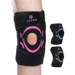 ABYON Ginocchiera Uomo Donna - Ortesi Ginocchio Regolabile per Menisco, Artrosi, ACL MCL - Supporto Rotuleo in Neoprene con Stabilizzatori Laterali per Sollievo Dolore e Recupero