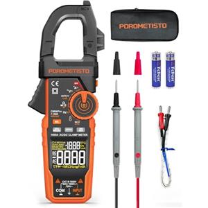 POROMETISTO Pinza Amperometrica Professionale 6000 Counts TRMS 1000 A con LoZ e VFD, 1000V CC/750V CA Voltmetro Amperometro CM06Pro, Misura AC/DC, Corrente d'Avviamento, NCV, Temperatura, etc