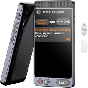 SCZND Traduttore Simultaneo Vocale, Traduttore Vocale Istantaneo Multilingue con 142 Lingue Online/19 Offline | Italiano Offline, Traduzione di Foto 5 Megapixel Supporta WiFi/Hotspot, 2000 mAh Standby