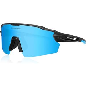 Queshark Occhiali Ciclismo Uomo e Donna, Occhiali Veloci Polarizzati, Con 1 Lenti o 4 lenti Intercambiabili, TR90 Montatura, UV400 Occhiali Sportivi Uomo per Ciclismo, Corsa, Pesca, Baseball, Sci