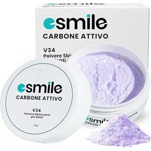 ESMILE Polvere Sbiancante Denti Immediato - Carbone Attivo Naturale al gusto di Menta per uno Sbiancamento Professionale - Pasta per Denti Bianchi (-, 30 gr)