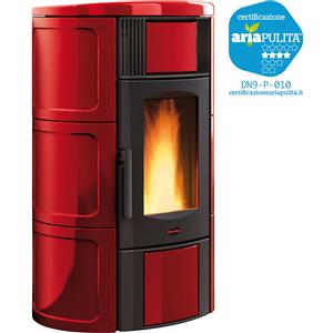 Nordica Stufa a pellet termostufa con rivestimento maiolica Vetroceramica design moderno Iside 2.0 Nordica Extraflame