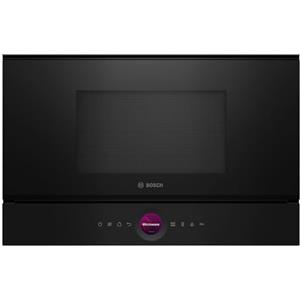 Bosch BFL7221B1 - Microonde da incasso serie 8, nero, 38 x 60 cm, 900 W, chiusura della porta a sinistra, AutoPilot 7 con 7 programmi automatici, supporto per la pulizia, display touch TFT,