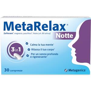 Metagenics MetaRelax Notte - Integratore per un sonno profondo e rigenerante con magnesio e estratti vegetali - 30 Compresse
