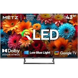 Metz TV 43" 4K Smart Google TV 43MQF7500Z, QLED, HDR10+, Dolby Vision & Atmos, MEMC, Blue Light Reduction EyeCare, Bluetooth Remote Control, DVB-T2/C/S2 Tuner