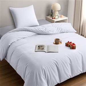 Utopia Bedding Copripiumino Singolo - Microfibra Copripiumino 140x200cm + Federa 65x65cm - Bianco