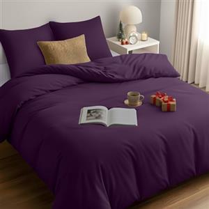 Utopia Bedding Copripiumino Matrimoniale 260x240 - Microfibra Copripiumino 260x240cm + Federe 65x65cm (Viola)