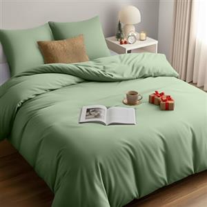 Utopia Bedding Copripiumino Matrimoniale 260x240 - Microfibra Copripiumino 260x240cm + Federe 65x65cm (Verde Salvia)