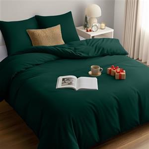 Utopia Bedding Copripiumino Matrimoniale 260x240 - Microfibra Copripiumino 260x240cm + Federe 65x65cm (Smeraldo)