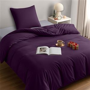 Utopia Bedding Copripiumino Singolo - Microfibra Copripiumino 135x200cm + Federa 80x80cm - Viola