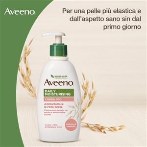 KENVUE ITALIA SPA Aveeno Crema Olio Idratante Corpo Daily Moisturising con Olio di Mandorle Dolci, Protegge e Nutre la Pelle Secca, 300 ml, con Pump