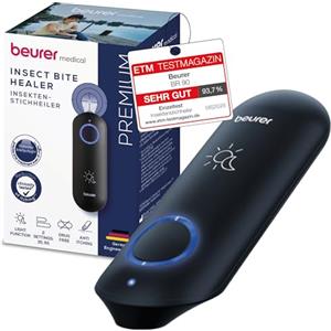 Beurer BR 90 Dopopuntura Giorno&Notte con Luce LED, Post Punture di Zanzare e Morsi d'Insetto senza Additivi Chimici, Allevia Prurito e Gonfiore grazie al calore localizzato, Nero