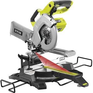 Ryobi R18MS216-0 Troncatrice a Batteria 18V ONE+, Lama 216 mm a 48 Denti in Carburo di Tungsteno, Laser di Precisione, Base in Alluminio, Batteria Non Inclusa