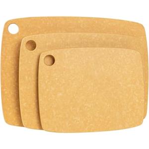 BESTCOOK Tagliere in Fibra di Legno, Set da 3, Lavabile in Lavastoviglie, Anti-poroso ad Alta Densità, senza BPA, Adatto ai Coltelli, Ideale per Tagliare Carne, Verdure, Formaggi e Pane