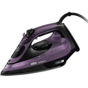 Braun Texstyle9 SI9661VI Ferro da stiro a vapore con 5 Anni di Assistenza, Colpo vapore 250g/min, Modalità ECOMODE Risparmio energetico, Piastra Freeglide 3D Superceramic, Serbatoio 330ml, Viola