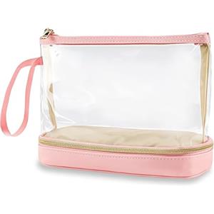 Aucuu Beauty Case, Pochette Trucchi Trasparente, Borse da Toilette Impermeabile in PVC, Toiletry Make Up Bag, Organizer da Viaggio di trasparente, Cosmetici Organizer per Donne e Ragazze