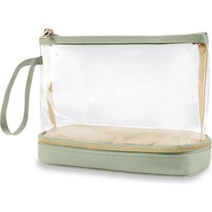 Aucuu Beauty Case, Pochette Trucchi Trasparente, Borse da Toilette Impermeabile in PVC, Toiletry Make Up Bag, Organizer da Viaggio di trasparente, Cosmetici Organizer per Donne e Ragazze