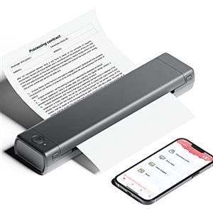 Phomemo M08F Stampante Portatile, A4 Bluetooth Termica Stampante da Viaggio Senza Fili, Compatibile Con Android e iOS per Viaggiare