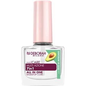 Deborah Milano - Smalto Trattamento Multiazione 7 in 1 per Base e Top Coat Unghie, con Cheratina e Olio di Avocado, Indurisce, Nutre e Leviga, 8.5 ml