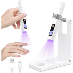 flintronic Mini Lampada UV LED Unghie, 3W Lampada UV Unghie Piccola Senza Fili, con Supporto, 2 Timer 30/60S, Ricaricabile USB Sciugatura Rapida