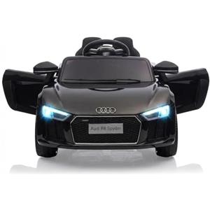 RBFGYIOP Audi R8 Spyder Licenza Ufficiale, Macchina Elettrica Per Bambini 12V, Edizione Polizia Rosa Con Telecomando Parentale 2.4G, Luci LED, Sirena, Musica MP3, Soft Start, Regalo Per Bambine 3-8 Anni, Nero