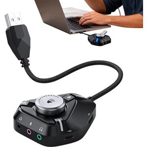 Genérico Scheda Audio USB | Amplificatore Esterna Tipo-C,Jack 3,5 mm per Scheda Audio Computer | per Cuffie Microfono Altoparlanti Controllo Del Volume Studio Streaming Podcast Chitarra