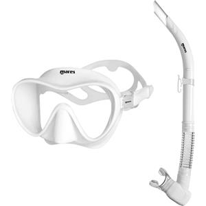 Mares Combo Tropical - Maschera Frameless e Snorkel Ergonomico per Snorkeling, Adulto Unisex, Bianco