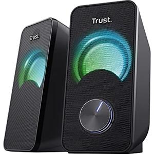 Trust Arys Compact RGB 2.0 Set Altoparlanti LED Illuminato, 12 W, Nero