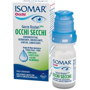Isomar Occhi Secchi Plus Gocce Oculari 0,20% Acido Ialuronico - Sollievo per Occhi Secchi 10ml