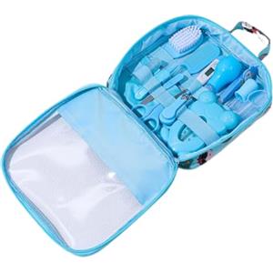 Pineeseatile Kit per assistenza sanitaria e toelettatura per bambini Aspiratore nasale per bambini Tagliaunghie Set di spazzole per capelli Kit per la cura della pulizia quotidiana del neonato 13 pezzi/set, Stile