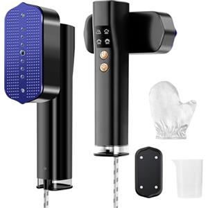 HELILBSRIAIN Stiratore Verticale a Vapore 1300W, 110-240V Voltaggio Universale, 2-in-1 Ferro da Stiro da Viaggio Mini con Riscaldamento Rapido 15 s, 800 g Stiratore Leggero Portatile per Vestiti, Ideale per Viaggi