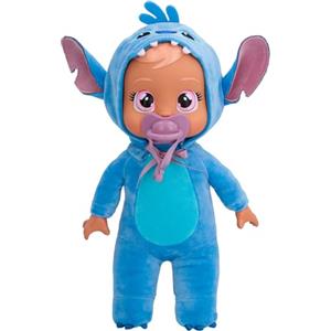 IMC Toys Cry Babies Tiny Cuddles - Bambola di Peluche Disney Stitch che Piange Lacrime Vere, Giocattolo per Bambini dai 18 Mesi