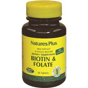 Nature's Plus Biotina E Acido Folico Integratore 30 tavolette