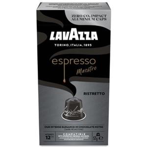 Lavazza Capsule Caffè Espresso Maestro Ristretto in Alluminio - Compatibili Nespresso, 10 Capsule Carbon Neutral