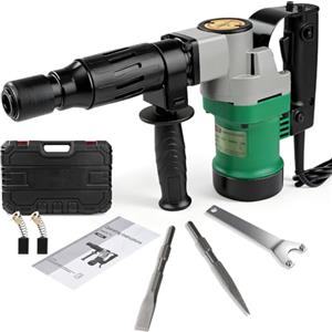 Candeon SDS Plus Martello Demolitore, 1400W 30 Joule 3600 RPM Potente Martello Perforatore Tassellatore Martello Elettrico A Scalpello Incl. Scalpello A Punta, Piatto Per Calcestruzzo, Mattoni, Piastrelle